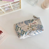 New Korean Women Floral Makeup Bags Cosmetic Bag Organizer Pouch Travel Make Up Toiletry Bag Canvas Beauty Case Pencil Case