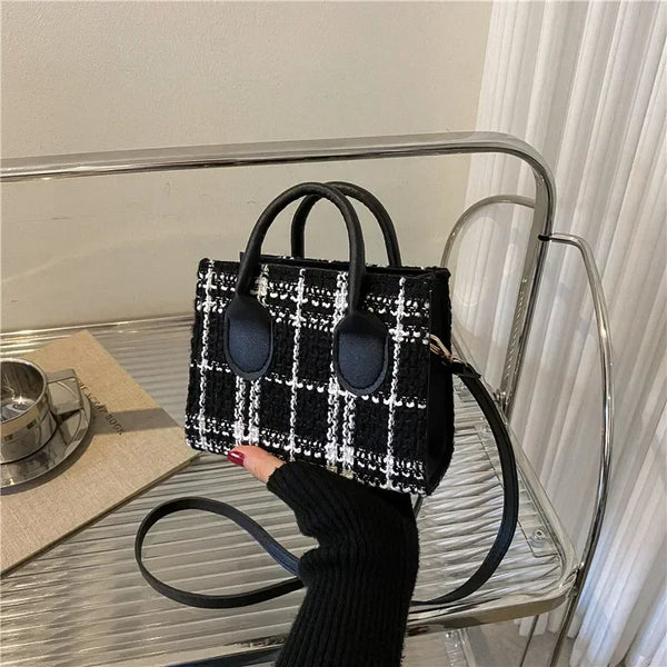 Women's Check Pattern Crossbody Shoulder Bag - Lightweight & Elegant