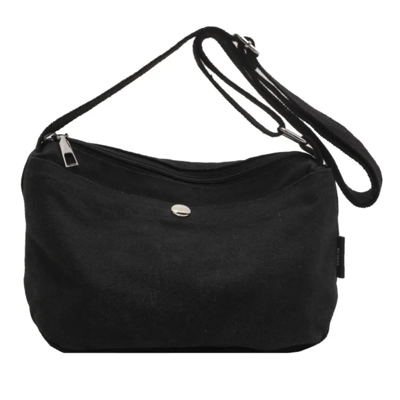 Vintage Canvas Shoulder Crossbody Bag - Unisex Zipper Handbag