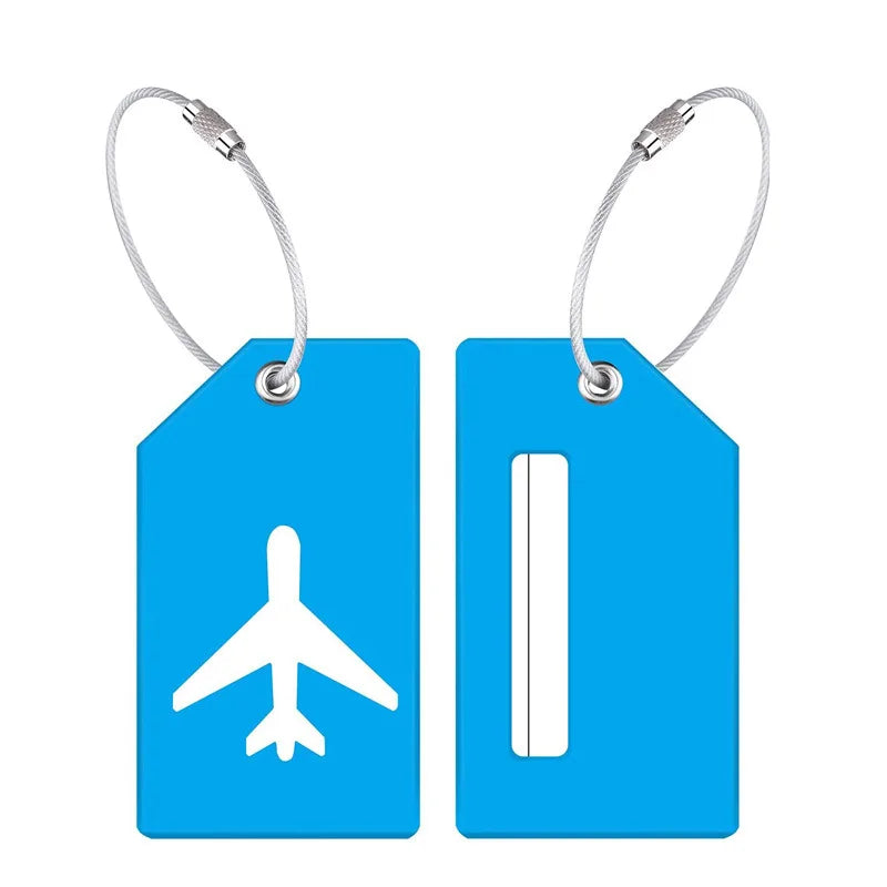 2pcs Name ID Card Silicone Travel Luggage Tag Suitcase Travel Accessories Quickly Discover  Luggage Tag Name Baggage Information