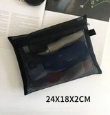 1PC Black Women Men Necessary Cosmetic Bag Transparent Travel Organizer Fashion Small Large Black Toiletry Bags Makeup Pouch
