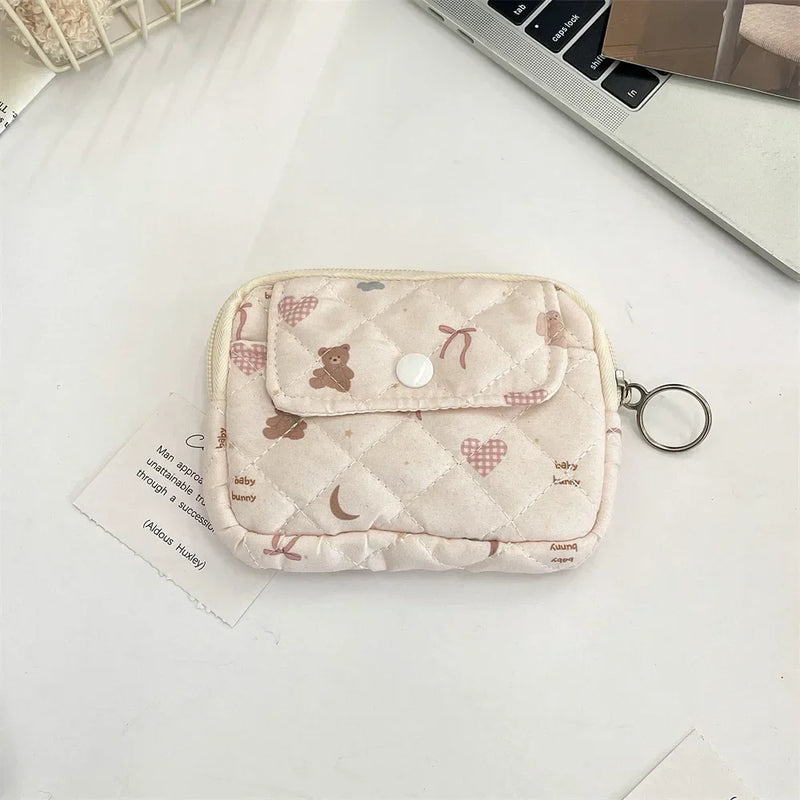 Cute Cartoon Small Travel Cosmetic Lipstick Earphone Card Portable Storage Bag Purse Women Gift Pouch Make Up Bags Organizer