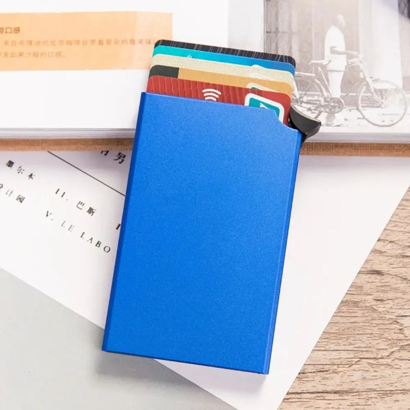 Aluminum Alloy Credit Card Holder Anti-magnetic Automatic RFID Card Case Pop Up Anti-theft Wallet ID Card Protector Purse