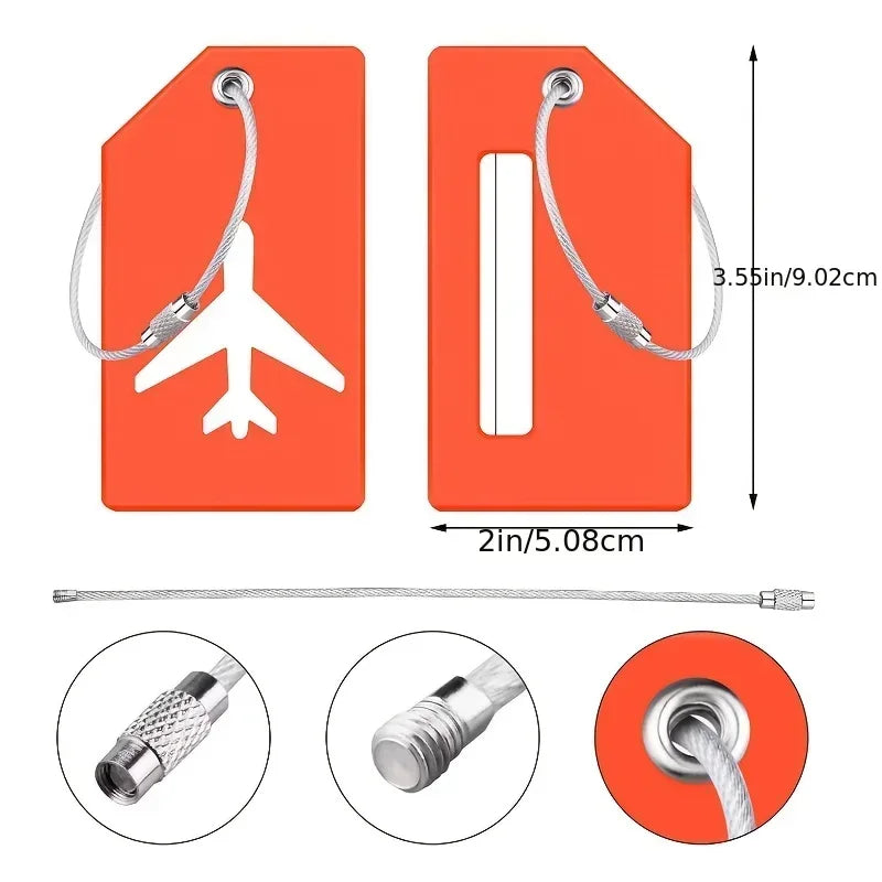 2pcs Name ID Card Silicone Travel Luggage Tag Suitcase Travel Accessories Quickly Discover  Luggage Tag Name Baggage Information