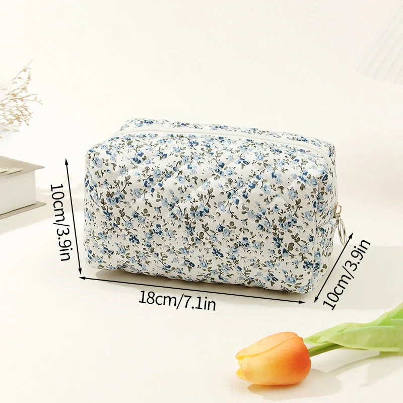 Grid Bow Cosmetic Bag Ins Makeup Storage Bag Large Capacity Handbag Storage Tool Portable Women Zipper Cosmetic Organizer 가방