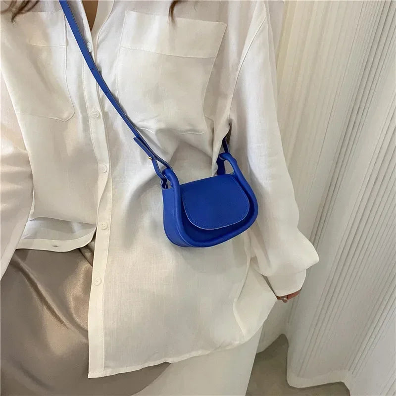 Fashion Candy Color Crossbody Bag for Women Mini PU Leather Shoulder Bag Handbag Card Holder Lipstick Coin Money Pouch