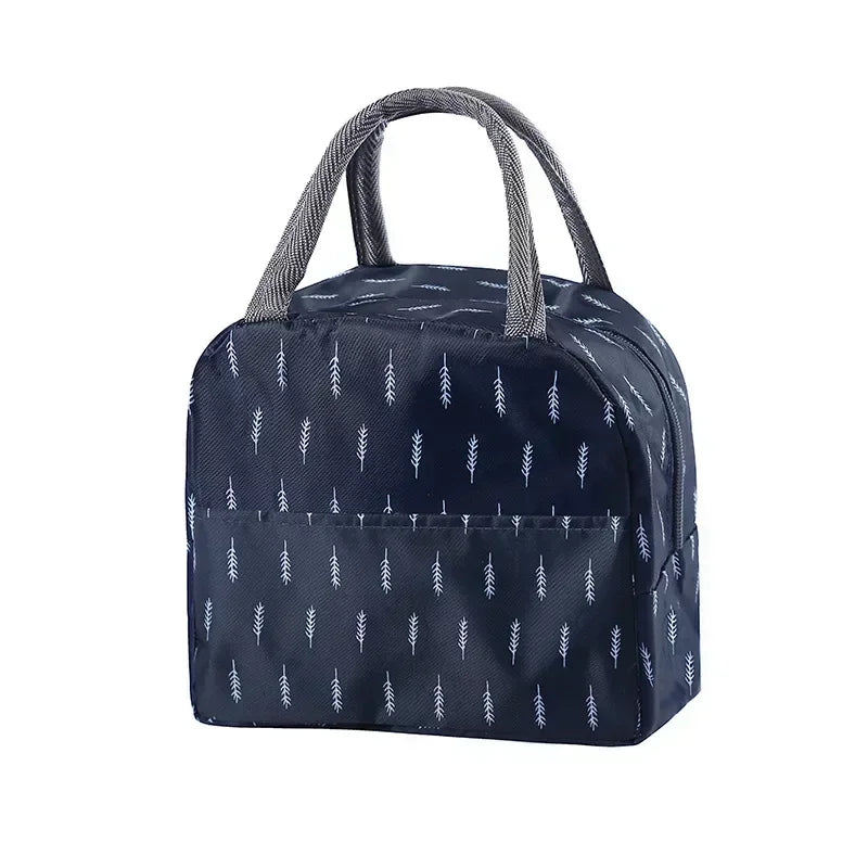 Functional Insulated Oxford Lunch Bag Flower Pattern Cooler Lunch Box Bags Thermal Food Picnic Lunch Bags for Women Kids