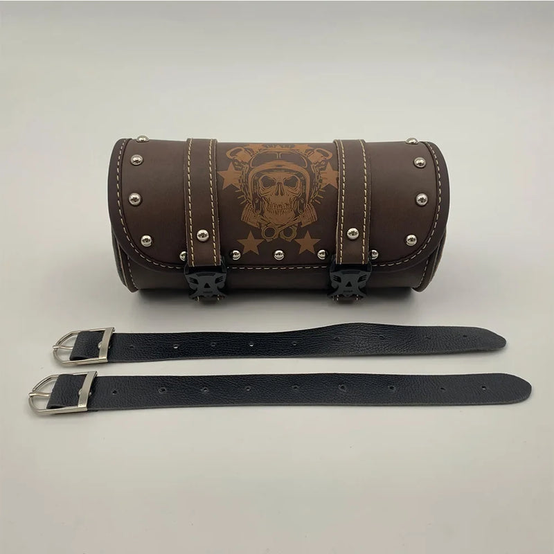 Universal Motorcycle Saddlebag Model Side PU Leather Luggage Saddle bag Storage Tool Pouch