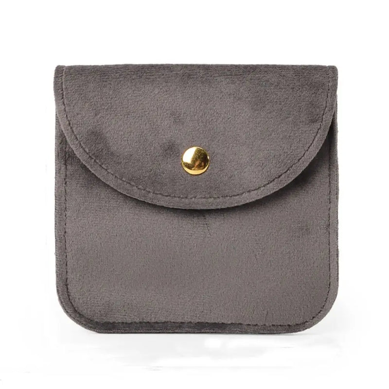 Portable Velvet Snap Button Packaging Pouch Gift Jewelry Bag Necklace Earrings Ring Storage Pouch Dust Protect Wrapping Bag