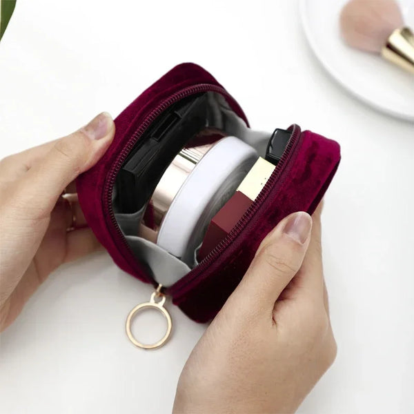 New Embroidered Letter Cosmetic Bag Women Small Lipstick Earphone Sanitary Napkin Storage Organizer Case Toiletry Makeup Bags