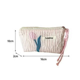 Red Green Floral Cute Women Wallet Mini Clutch Purse Coin Purse Cotton Fresh Cute Card Bag Sanitary Napkins Bag Earphone Bag