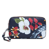 Fashion Flower Print Wallet For Women Three Layer High-capacity Mobile Phone Bag Portable Handheld Bag Mini Key Bag Clutch Bag