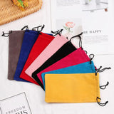 Portable Solid Color Drawstring Pouch Sunglasses Bags Myopia Customized Glass Case Soft Fabric Eyeglasses Bag