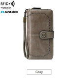 High Quality Women Wallet RFID Anti-theft Leather Wallets For Woman Long Zipper Large Ladies Clutch Bag Female Purse Card Holder