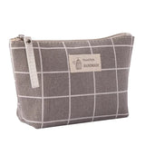 eTya Women Travel Cosmetic Bag Plaid Zipper Makeup Bag Phone Coin Money Handbag Female Purse Make Up Bags Beauty Organizer Pouch