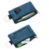RFID Blocking Small Wallet with ID Window Waterproof Zipper Case Pouch with Lanyard Keychain for Cards Cash Coin Purse