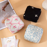 Fashion Sweet Square Clutch Cosmetic Bag Women Portable Makeup Pouch Tampon Sanitary Napkin Sanitary Pads Organizer Bag