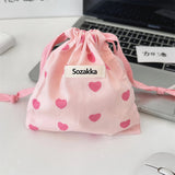 New Pink Love Women Cosmetic Bag Makeup Zipper Bags Purses Coin Lipstick Storage Bag Travel Organizer Toiletry Pouch for Girls