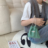 1pcs Solid Color Drawstring Cosmetic Bag Travel Cosmetic Lipstick Candy Organizer Pouch Christmas Gift Packaging Bag Storage Bag