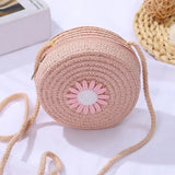 Women's Straw Shell Handbag - Summer Beach Shoulder Bag