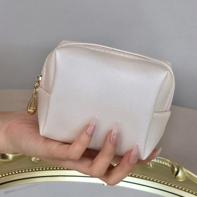 Fashion Leather Storage Bag Travel Outdoor Mini Cosmetic Bag Beautiful Water Proof Jewelry Bag Zipper Lipstick Bag Coin Purse