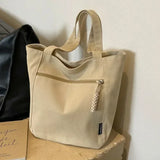 Vintage Canvas Shoulder Bag - Large Capacity Women's Tote