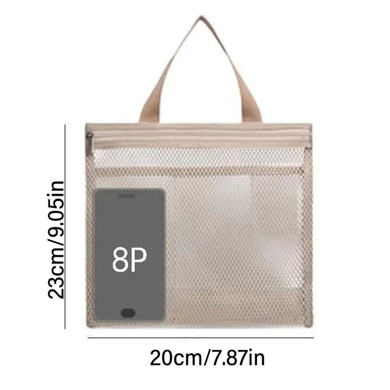 New Portable Mesh Shower Bag with Zipper Ultra Light Quick Dry Toilet Bag Cosmetic Bag Mesh Bag Travel Hanging Storage Bag