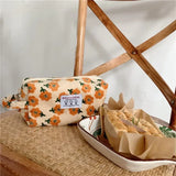 New Flower Print Cosmetic Bag Vintage Style Women Pencil Case Makeup Bag Zipper Pouch Lipsticks Make Up Brush Bag Makeup Pouch