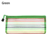Fashion Zipper Pencil Case Solid Color Mesh Pen Bag Cosmetic Storage Rainbow Color Cosmetic Handbags Coin Purse Stationery