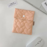 Candy Color Heart Shaped Cosmetic Bag Women Portable Earphones Lipstick Sanitary Napkins Storage Pouch Small Makeup Zipper Bags