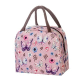 Functional Insulated Oxford Lunch Bag Flower Pattern Cooler Lunch Box Bags Thermal Food Picnic Lunch Bags for Women Kids