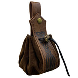 Retro Medieval Viking Coin Small Purse PU Leather Drawstring Props Wallet Portable Waist Belt Pouch Men Money Bag