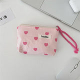 New Pink Love Women Cosmetic Bag Makeup Zipper Bags Purses Coin Lipstick Storage Bag Travel Organizer Toiletry Pouch for Girls