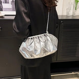 Small Luxury Design Women's Leather Silver Cloud Bag Female Gold Crossbody Bag Ladies Party Clutch Purse Female Handbags