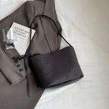 Fashion Canvas Polka Dot Large Capacity Women's Bucket Shoulder Bag Tote