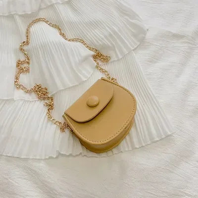 Cute Mini Shoulder Bag for Women Fashion Solid Color Chain Crossbody Bag Small Earphone Lipstick Storage Bag Handbags