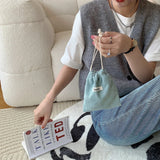 1pcs Solid Color Drawstring Cosmetic Bag Travel Cosmetic Lipstick Candy Organizer Pouch Christmas Gift Packaging Bag Storage Bag