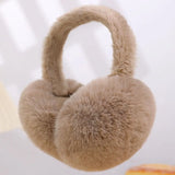 New Men Women Plush Ear Warmer Solid Color Winter Earmuffs Thickened Folding Earflap Ear Cover Outdoor Cold Protection