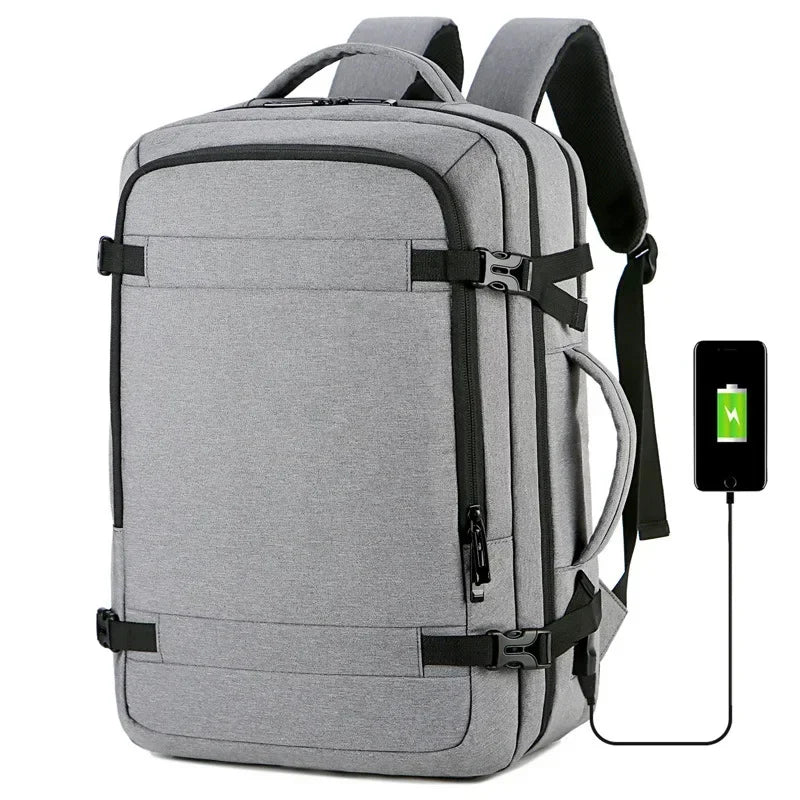 40L Expandable USB Travel Backpack, Flight Approved Carry-On, Water Resistant 17-inch Laptop Bag