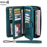 High Quality Women Wallet RFID Anti-theft Leather Wallets For Woman Long Zipper Large Ladies Clutch Bag Female Purse Card Holder