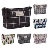 Women Plaid Makeup Bag Small Cosmetic Bag Cosmetics Organizer Zipper Make Up Pencil Case Purse Toiletry Bag Pouch Handbag
