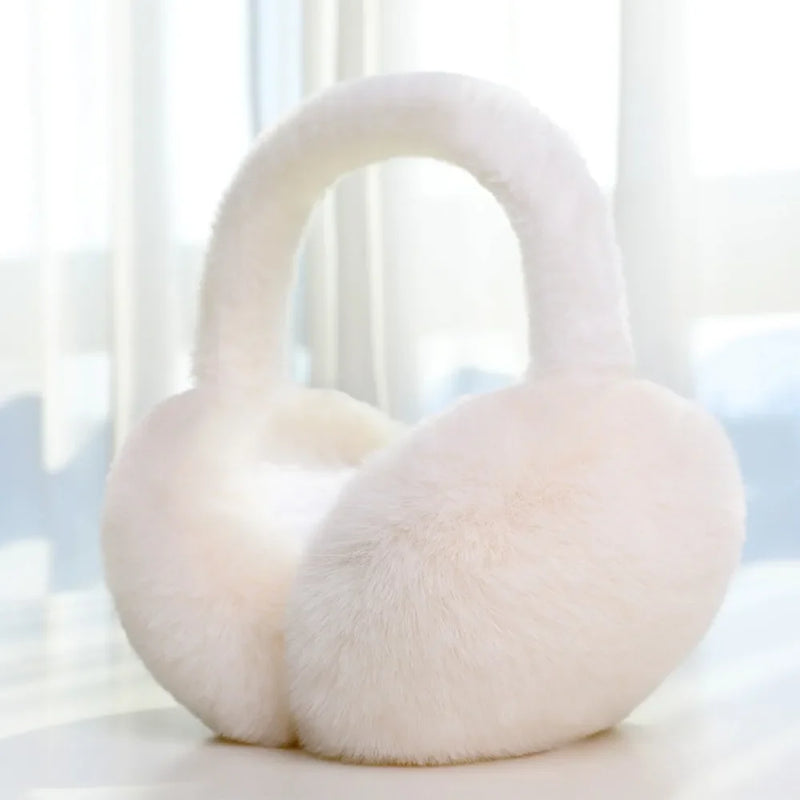 New Men Women Plush Ear Warmer Solid Color Winter Earmuffs Thickened Folding Earflap Ear Cover Outdoor Cold Protection