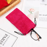 Portable Solid Color Drawstring Pouch Sunglasses Bags Myopia Customized Glass Case Soft Fabric Eyeglasses Bag