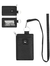 RFID Blocking Small Wallet with ID Window Waterproof Zipper Case Pouch with Lanyard Keychain for Cards Cash Coin Purse