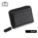 14/20 Slots Credit Card Holder Wallet RFID Blocking Slim Genuine Leather Card Organizer Zipper Pocket ID Card Pouch Coin Purse