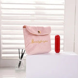 Women Velvet Soft Small Cosmetic Bag Hasp Girl Lipstick Bag Sanitary Pads Organizer Pouch Travel Makeup Bags Mini Beauty Case