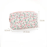Small Fresh Floral Cosmetic Bags Pink Flower Storage Make Up Bags for Women Lady with Zipper Travel Organizer Makeup Bag Case