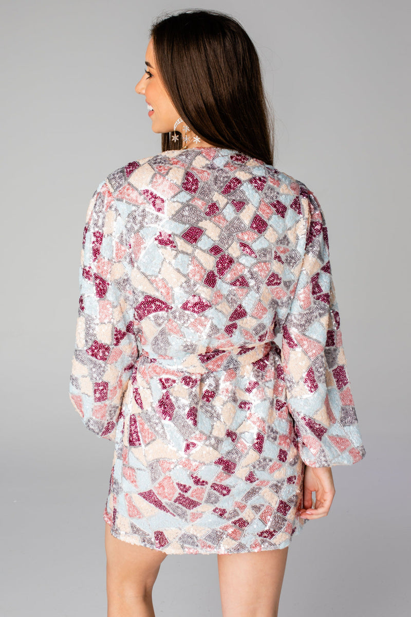 "Adeline" Sequin Wrap Dress