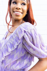 "Agatha" Lurex Pleated blouse