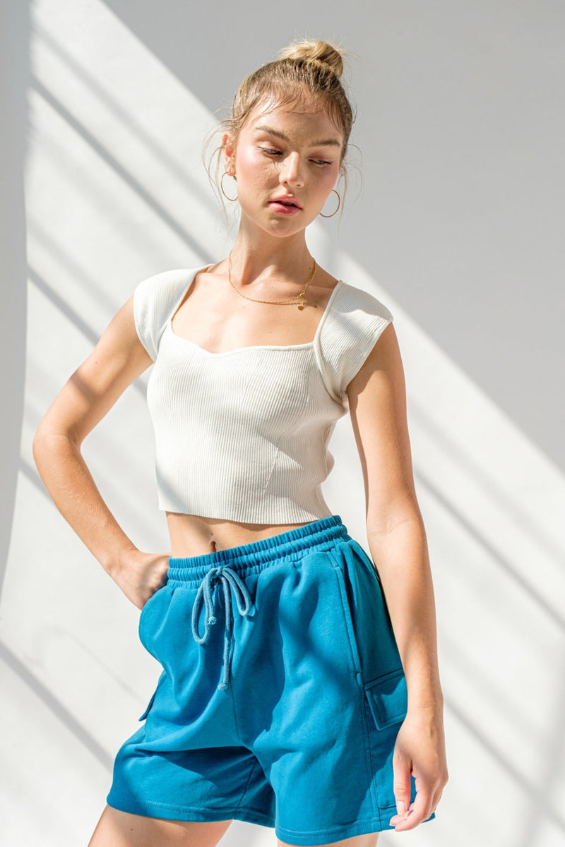 "Avery" Square Neck Ribbed Top